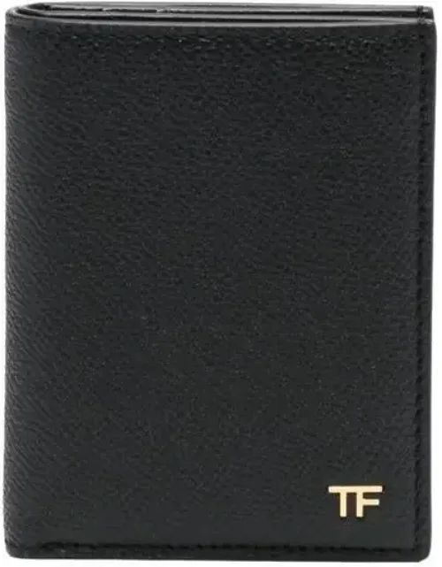 Grained Leather Small Folding Cardholder