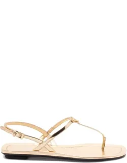 Patent Leather Flat Thong Sandals