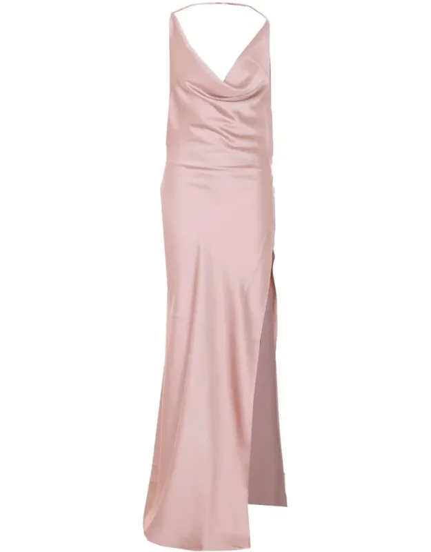 Maxi Vera Dress With Ruffled Back And Lateral Split