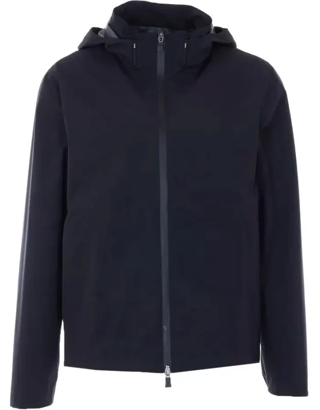 Herno Coat With Zip Closure And Hood Detail