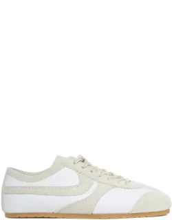Suede Sneakers With Leather Inserts