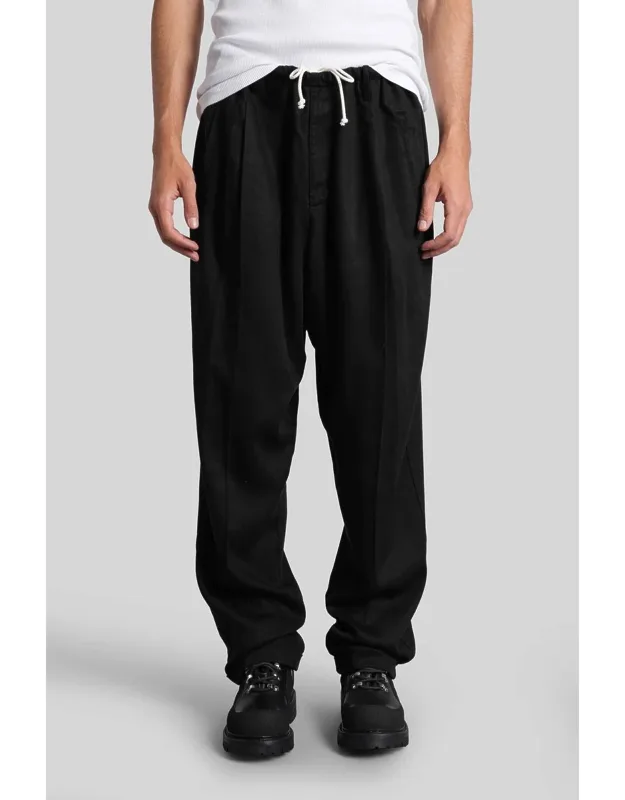 Pants With Drawstring Laces And Side Pockets