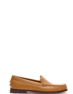 Flat Shoes Leather Upper Slip On