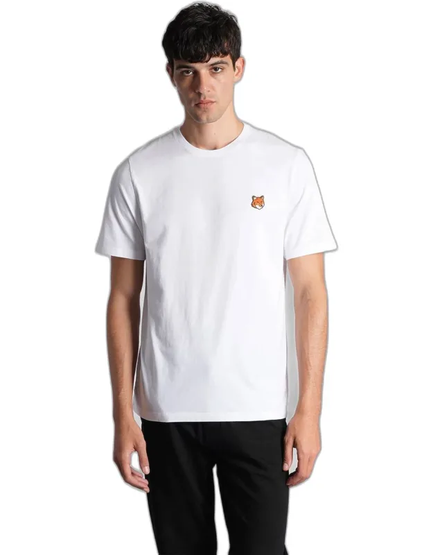 T-shirt With Round Neck And Metal Tassel Pendant