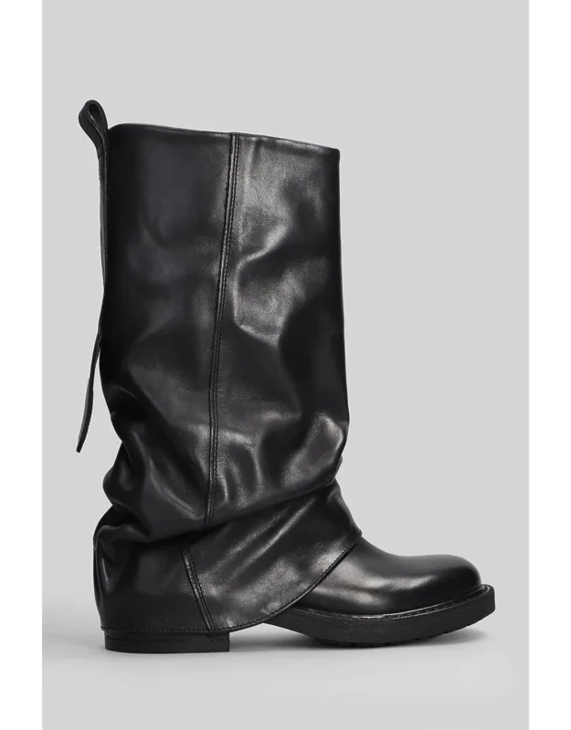 Metisse Ankle Boots With Cuffed Hem And Pull Tab