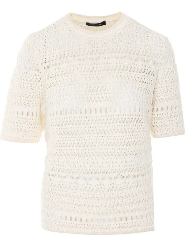 Sweater Embroidered T-shirt, Crewneck