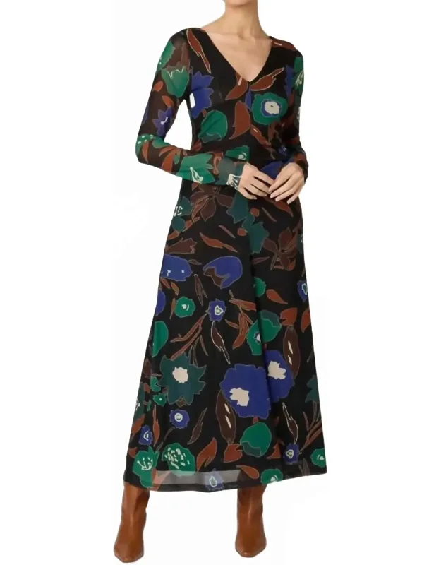Halsey Ankle Dress In Mariposa Print