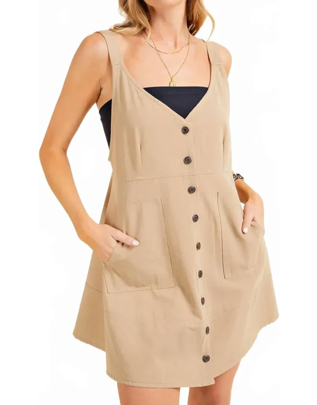 Twill Jean Fabric Buckle Button Down Mini Dress