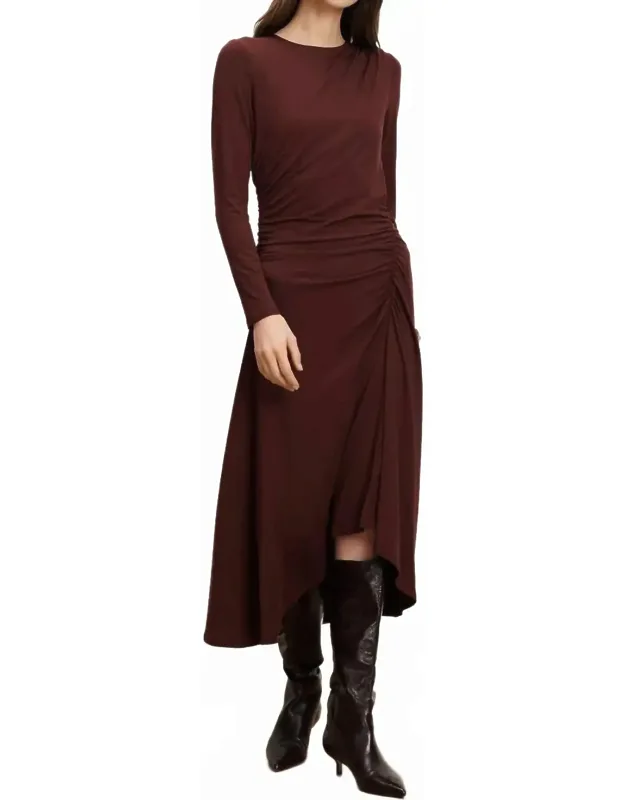 Theodora Ruched Midi Dress