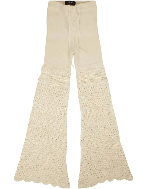 Checkered Crochet Flare Pants
