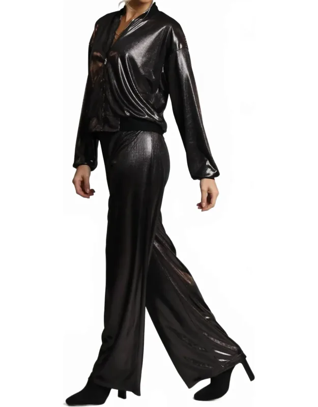 Metallic Dot Pull On Pants