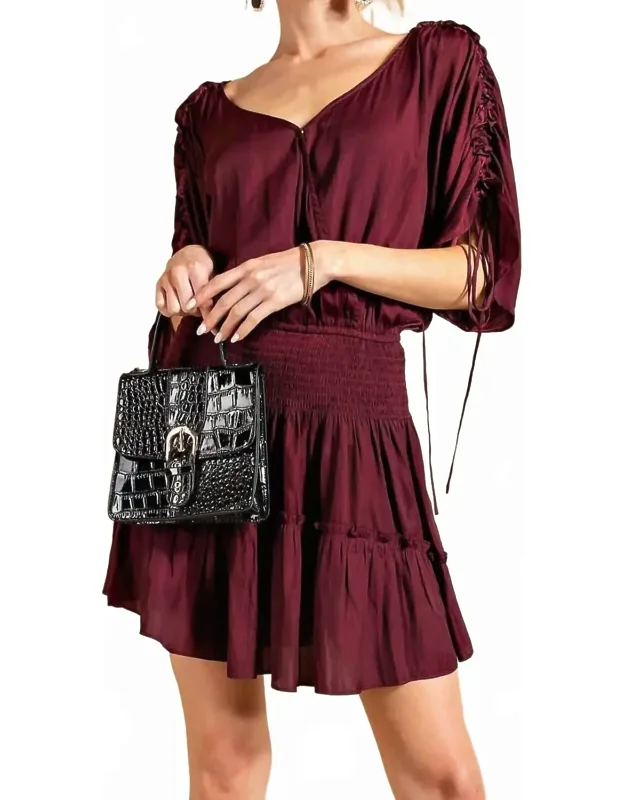 Smocked Dolman Sleeve Dress