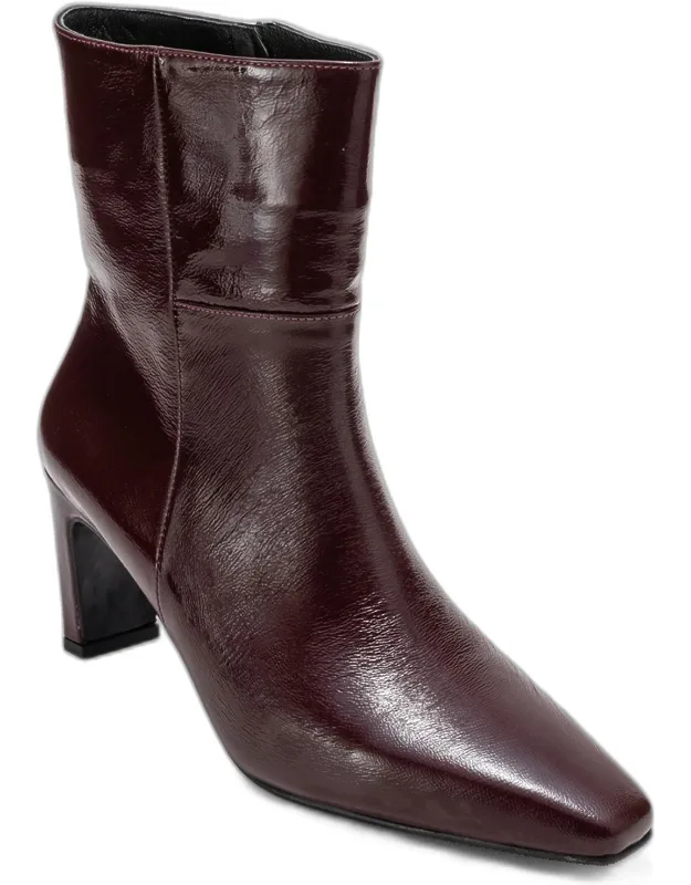 Kyoto Leather Block Heel Boot With Genuine Suede Upper And Warm Lining