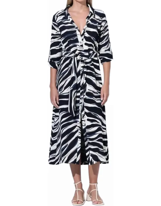 Cedar Midi Dress In Bamboo Pattern
