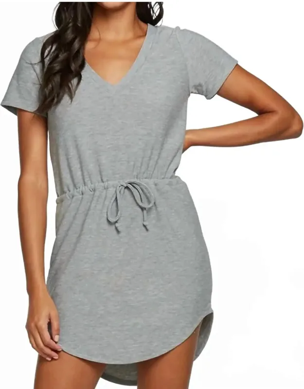 Cozy Knit V Neck Shirttail Mini Dress