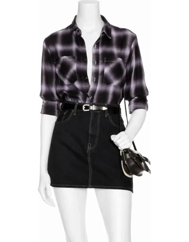 Shadow Plaid Button-down Shirt