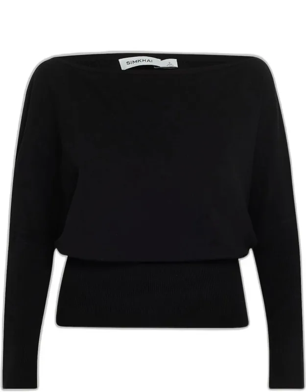 Draped Off-shoulder Sweater