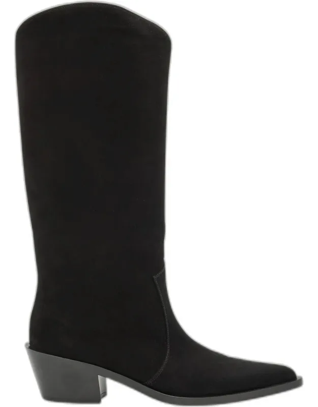 Suede Tall Western Boots