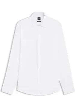 Regular-fit Shirt In Italian Monogrammed Cotton