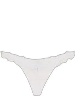 Embroidered Tulle Thong