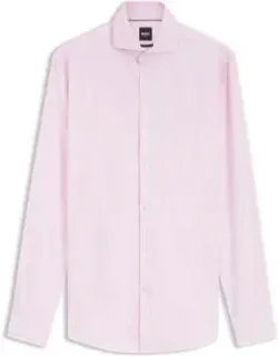 Slim-fit Shirt In Structured Wrinkle-free Cotton