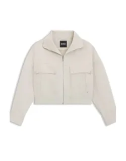 Relaxed-fit Blazer In Cotton-linen Twill - Patterned Tailored Jacket