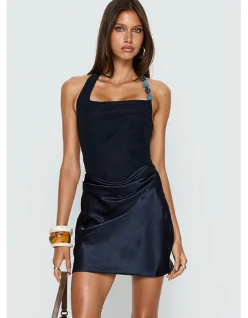 Beaded Halter Mini Dress