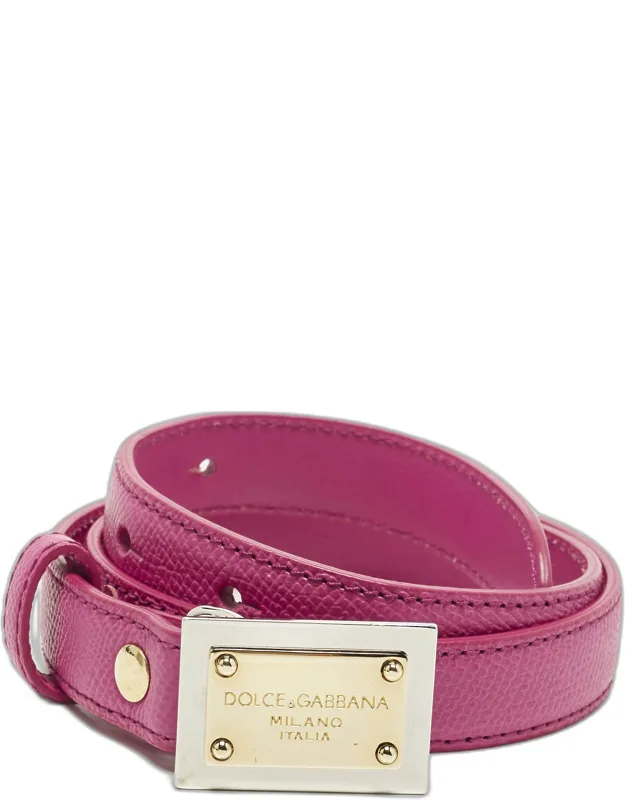 Logo Plaque Slim Buckle Belt