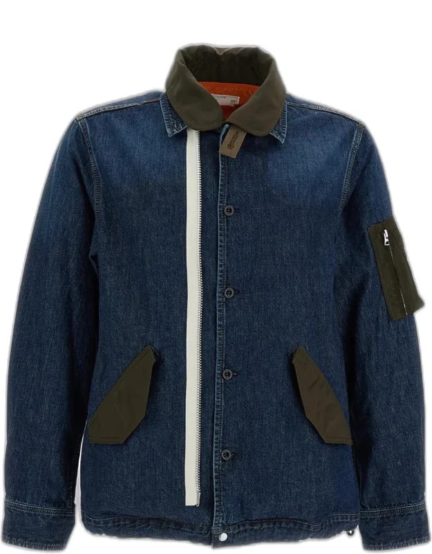 Denim And Nylon Twill Jacket