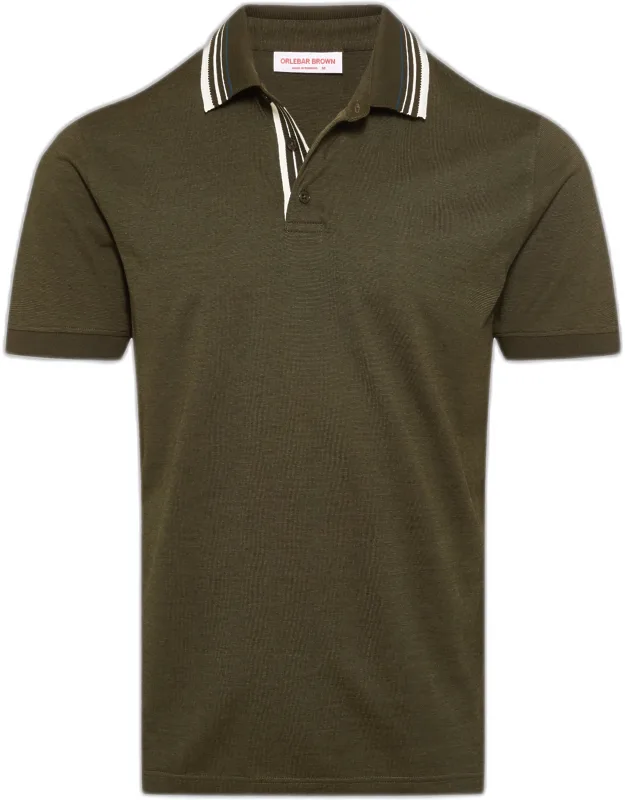 Luxury Ribbed Collar Polo Shirt