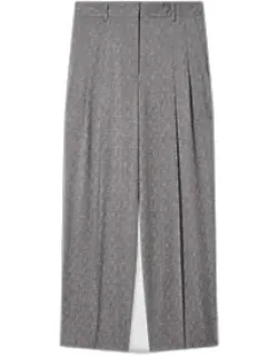 Textured Wool Pleated Trousers
