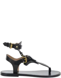 Eveena Sandals With Adjustable Buckle Closure In Leather