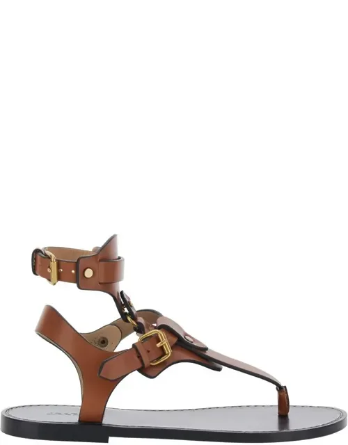 Eveena Sandals With Adjustable Buckle Closure In Leather