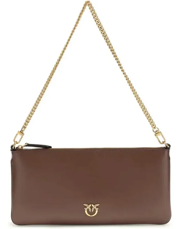 Shoulder Bag With Top Zipper Closure And Chain Handle