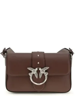 Shoulder Bag With Adjustable Leather Strap And Iconic Love Birds Logo