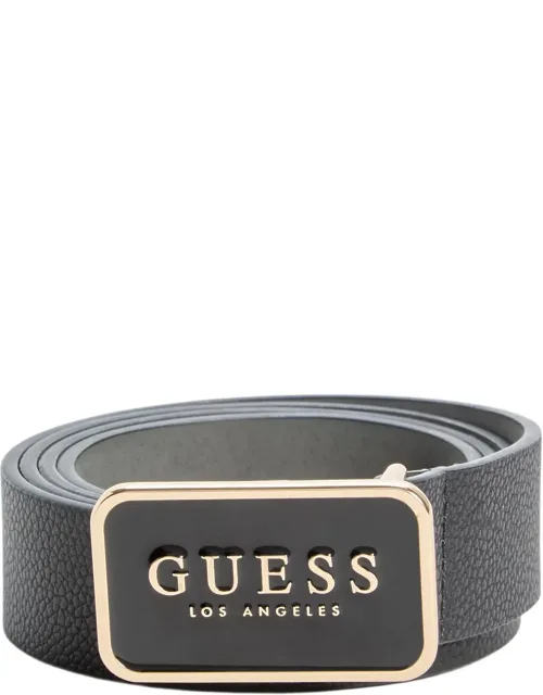 Faux-leather Enamel Logo Belt