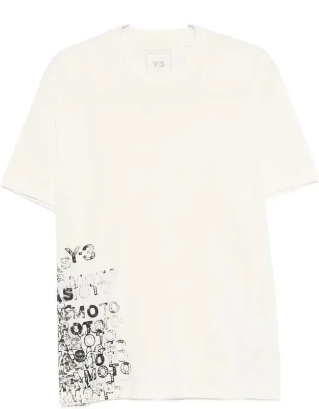 Cotton T-shirt With Black Print