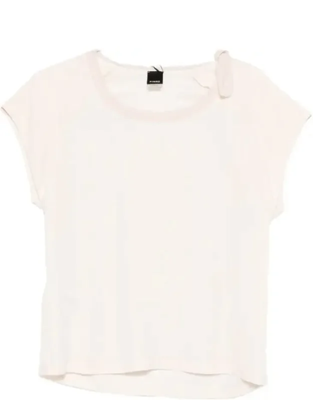T-shirt With Side Bow On The Neck