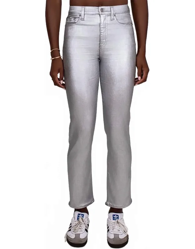 Coated Slim Straight Leg Jeans