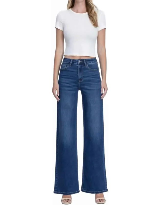 Lila High Rise Soft Wide Leg Jeans