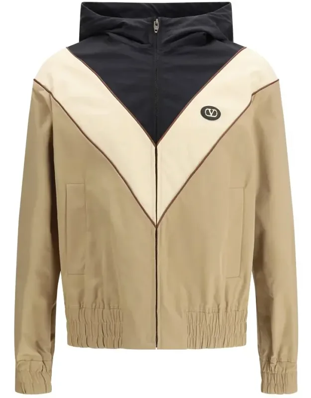 Valentino Garavani Vlogo Patch Hooded Windbreaker