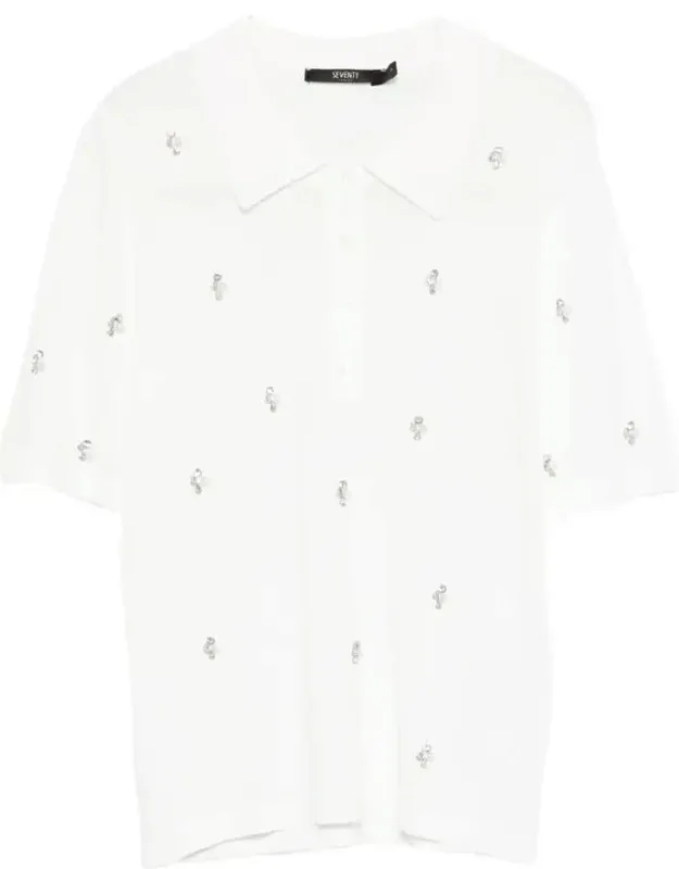 Polo Shirt With Rhinestones
