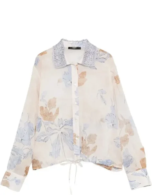 Long-sleeved Shirt With Floral Print