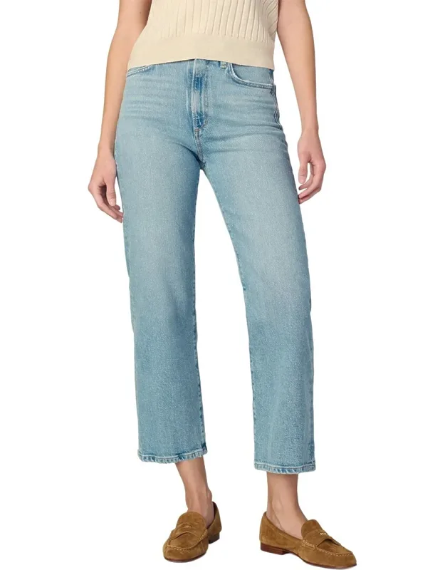 Cropped High Rise Straight Jeans