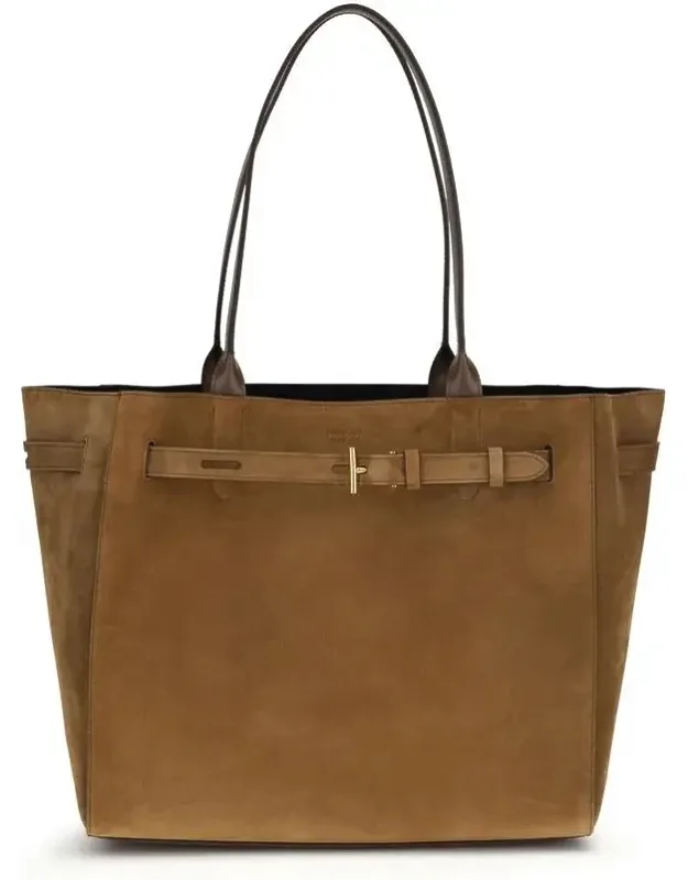 Tom Ford Audrey Medium Tote Bag - Luxurious Suede, Adjustable Buckle