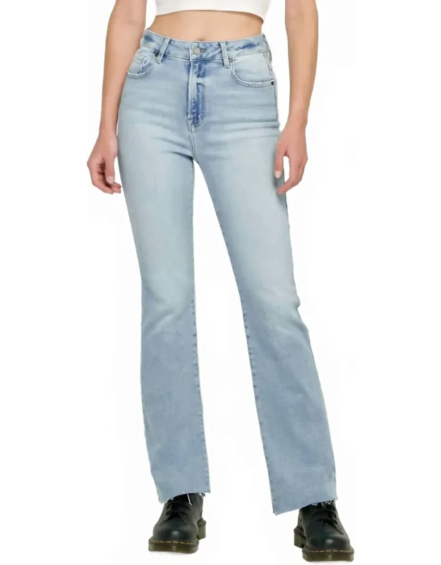 High Rise Bootcut Jeans With Slit