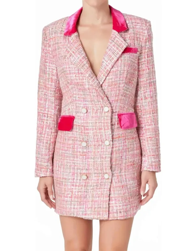 Premium Tweed Blazer Mini Dress