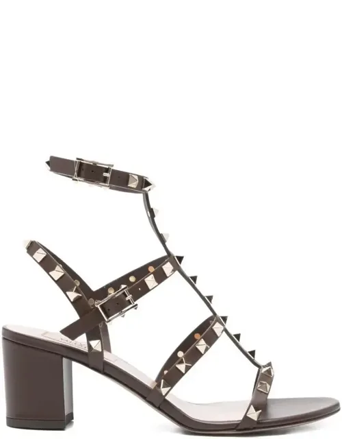 Rockstud 60 Leather Ankle Strap Sandals
