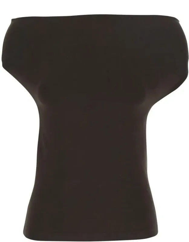 Sleeveless Off-shoulder Top In Cotton Stretch
