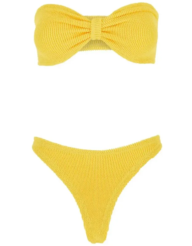 Bikini With Bandeau Design And Tonal Loops In Tech Fabric